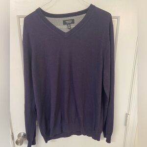 Nordstrom Men’s Shop 100% Merino Wool purple V-neck sweater